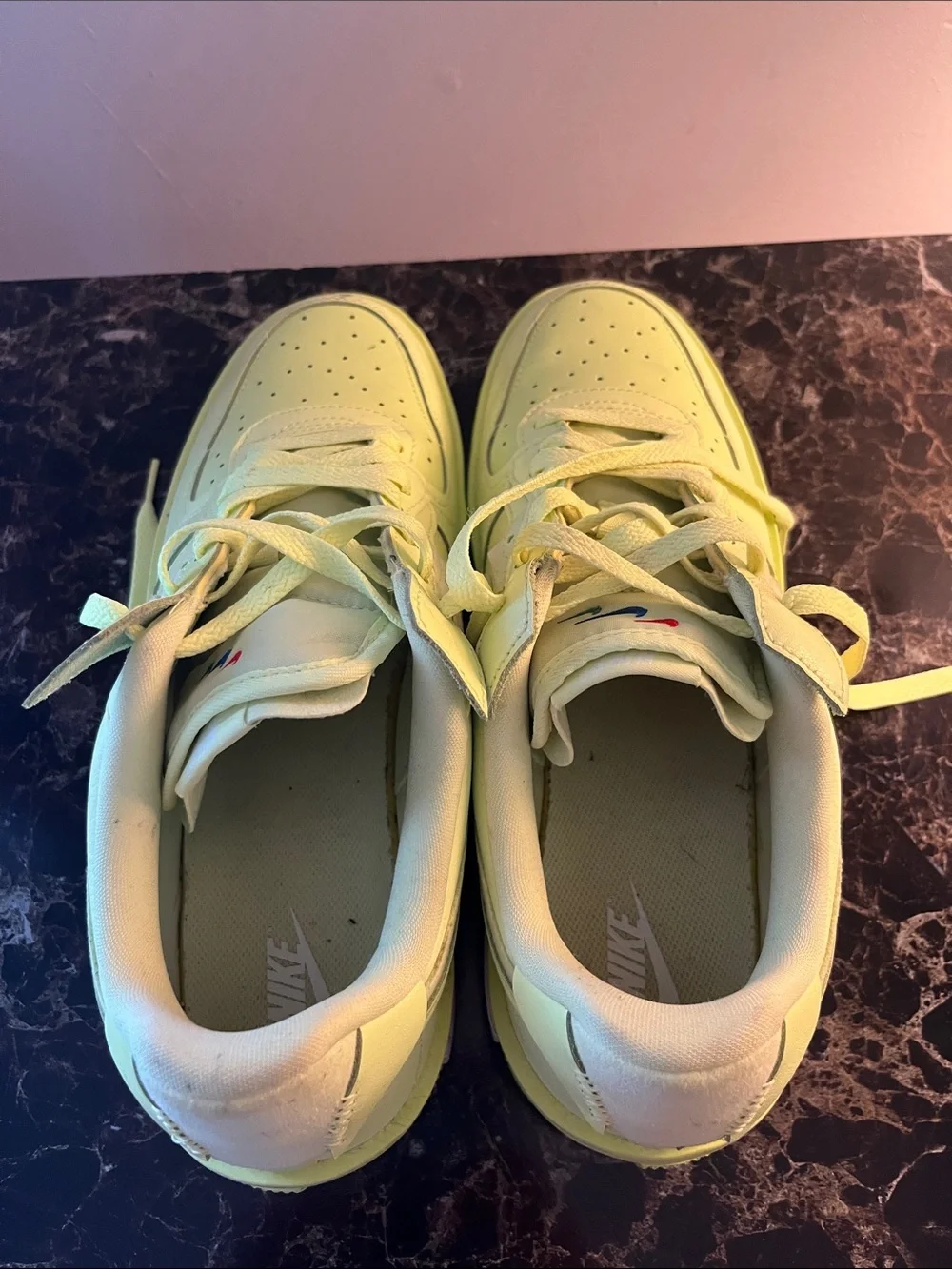 Nike womens Neon Yellow Lace-Up Sneakers